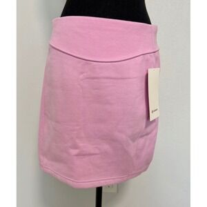 Lululemon Womens Pink Soft Jersey Knit Mini Skirt Athleisure Casual